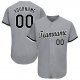 Youth Custom Gray Black-White Baseball Jersey